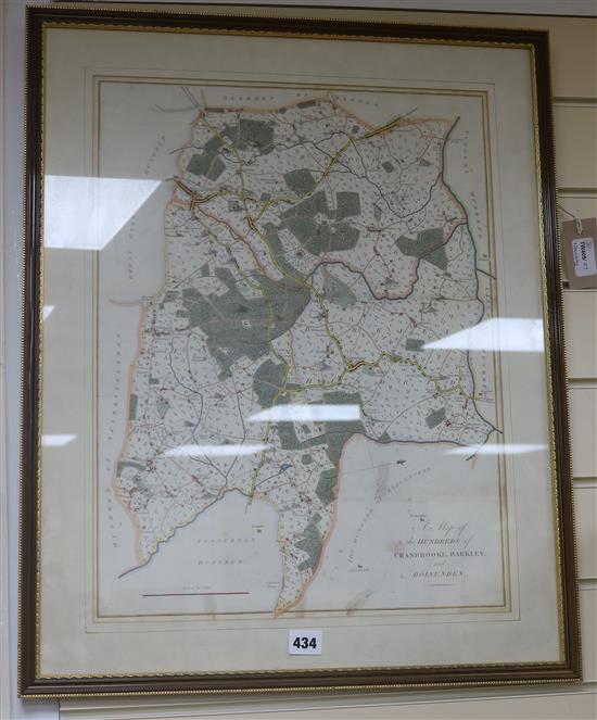 Map of the Hundreds of Cranbrooke, Barkley and Rolvenden and another of Cumbria by Saxton